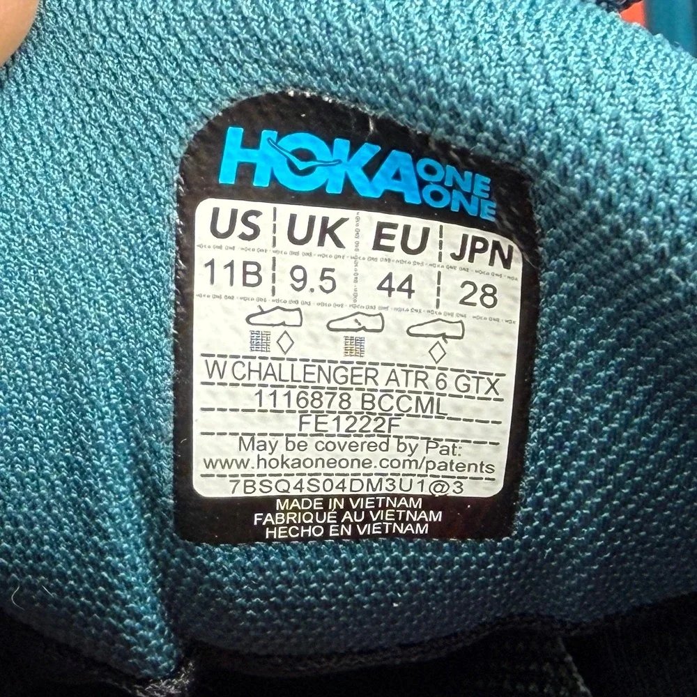 Hoka‎ Challenger ATR 6 GTX Trail Running Shoes Women's 11 Blue Coral Camelia Run